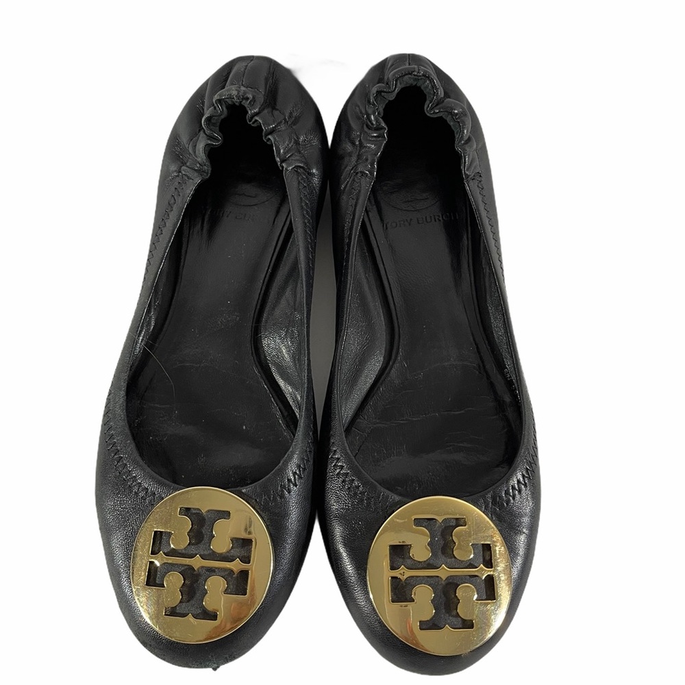 Tory Burch Reva Black Ballet Slippers sz 5M